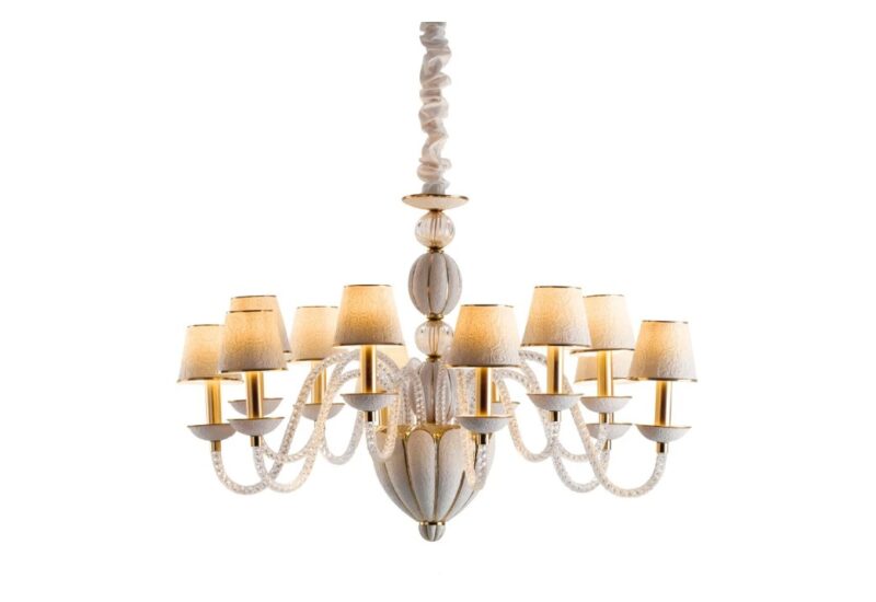 Amour Amour Chandelier 12 Lights – White & Gold