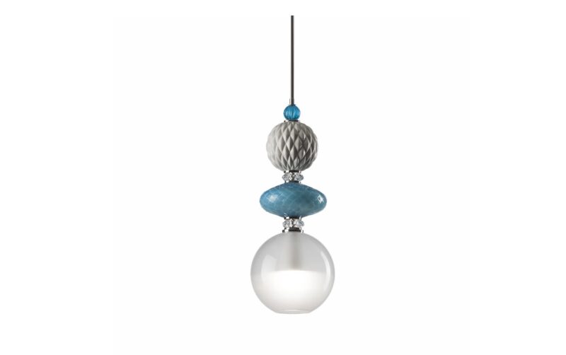 Divas Audrey Pendant Light – Pearl Grey & Turquoise