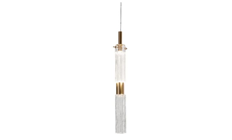 Drum Pendant Light – Transparent & Gold