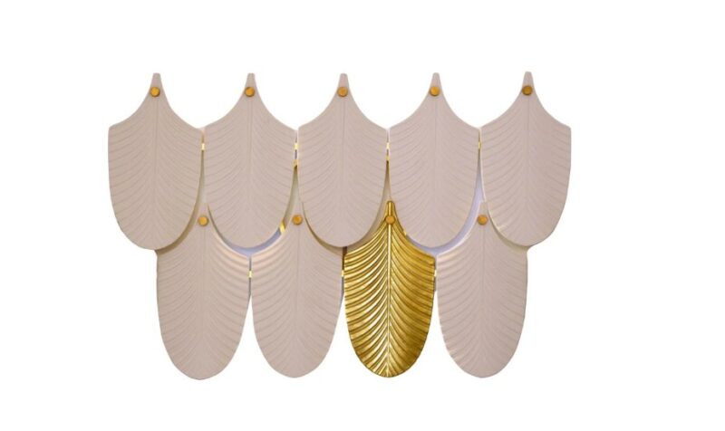 Peacock Wall Light – White & Gold – – Santorini