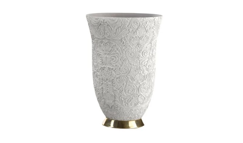 Amour Small Vase – White & Gold