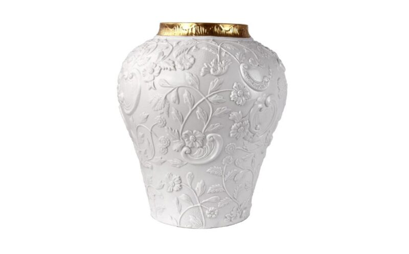 Taormina Small Vase – White & Gold