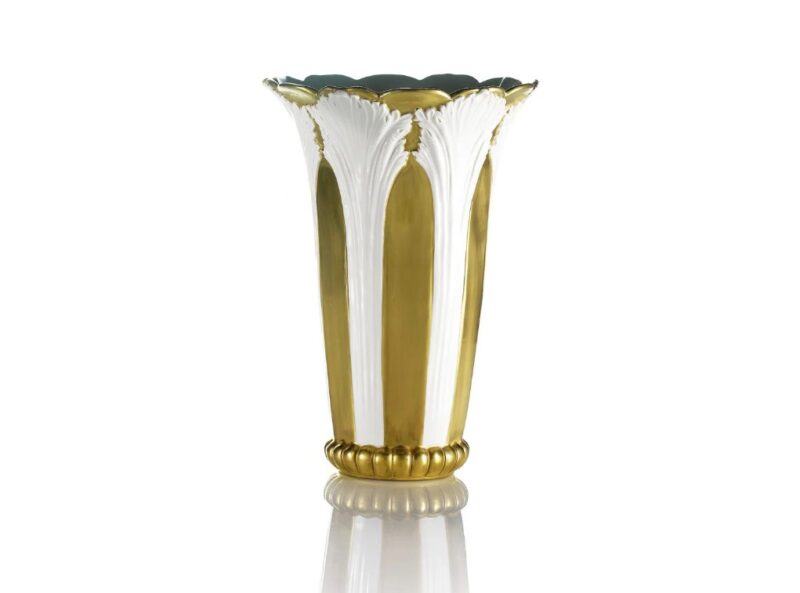 Tulip Vase – White & Gold
